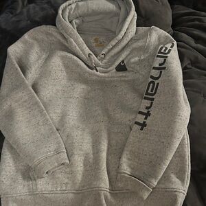 Carhartt Heather Gray Hoodie with Black Logo
